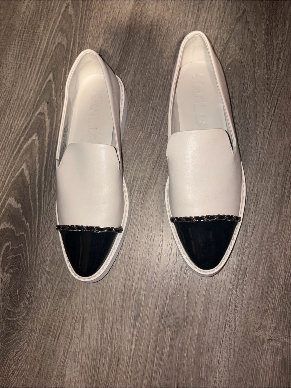 Karl Lagerfeld Paris Caralee Metallic Cap-Toe Slip-On Sneaker Loafer 8 / 38.5